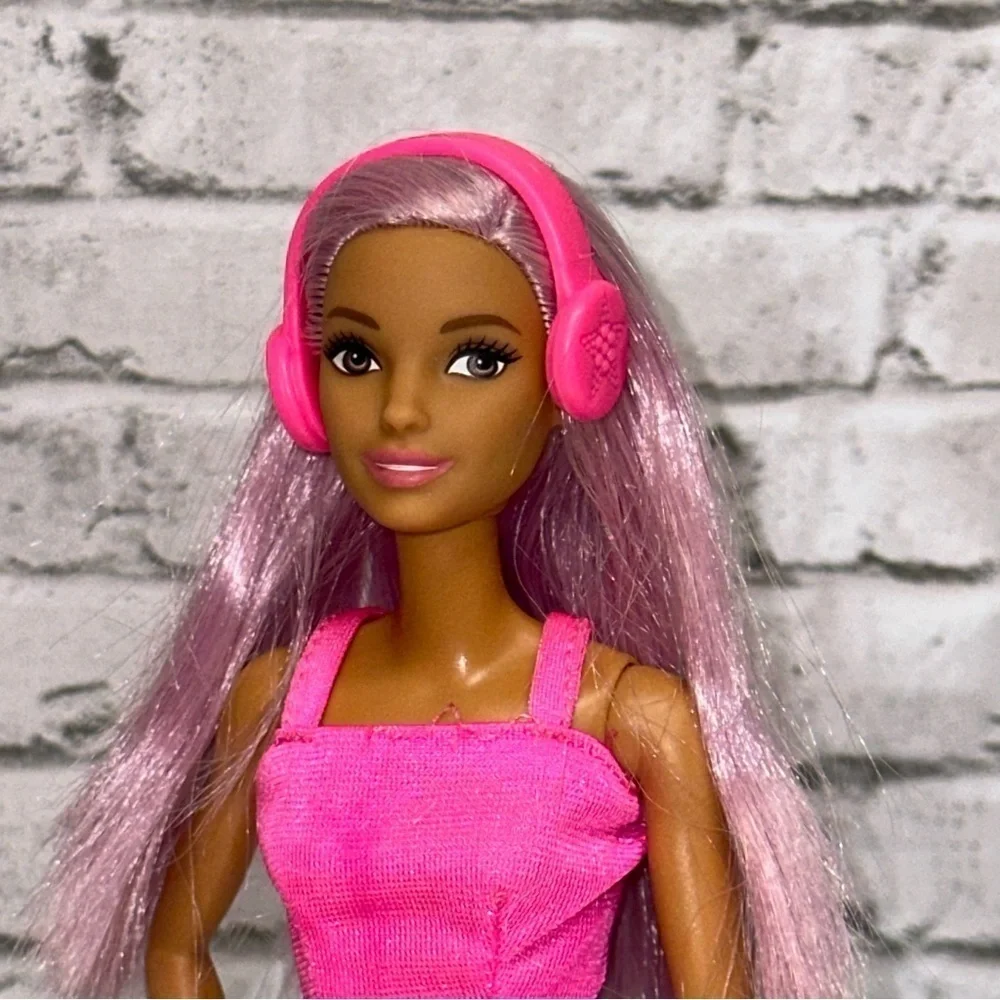 Barbie POP STAR YOU CAN BE Doll ANYTHING 2018 Purple Hair Headphones Restyled